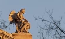 Statue atop the National Library of Spain