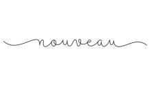 The French word "nouveau" in cursive script.