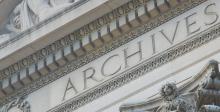 Part of the facade of the U.S. National Archive building